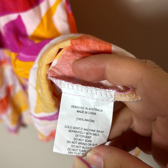 Abel the Label Anthropologie Multicolor Swish Printed Flutter Sleeve Dress M - Picture 6 of 9